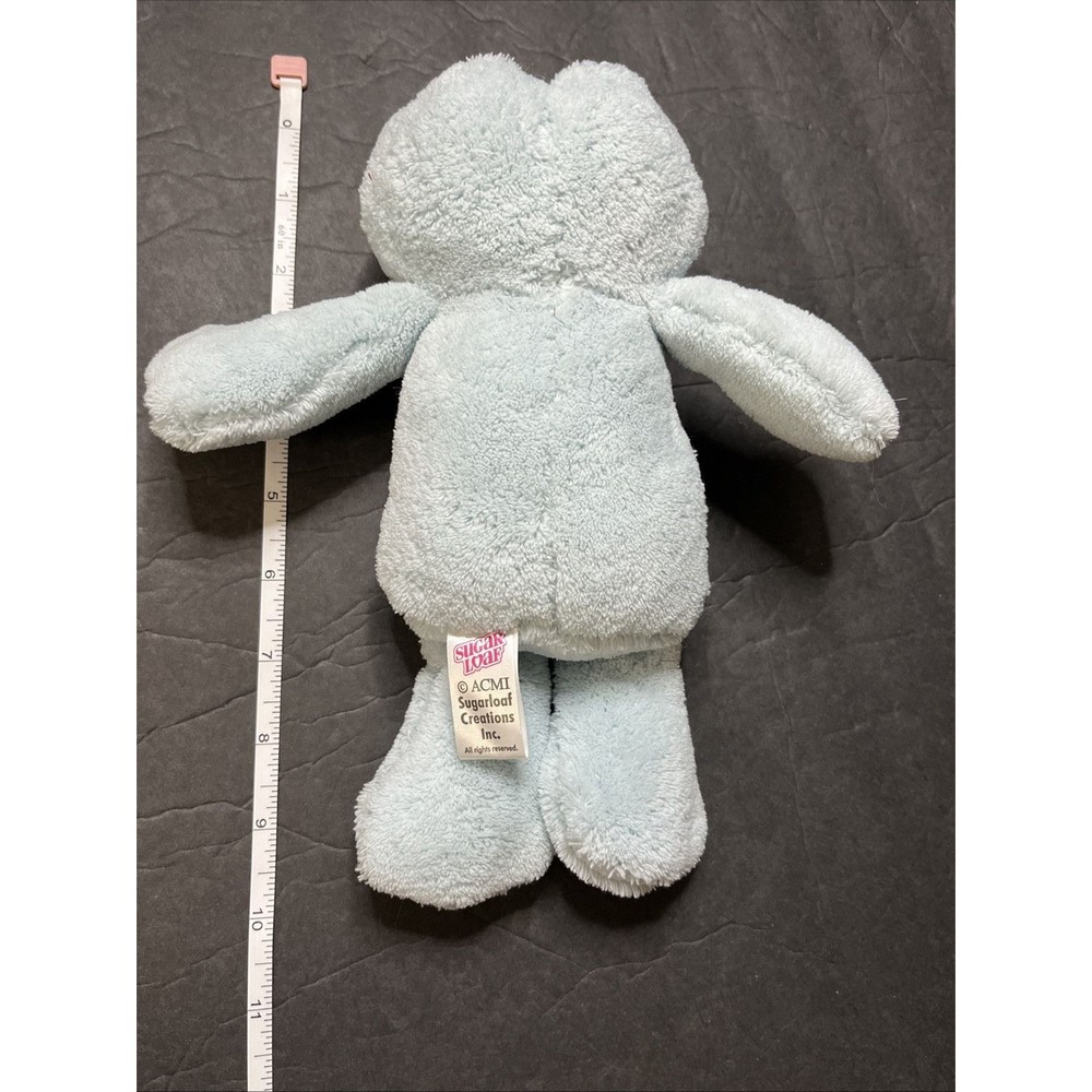 Sugar Loaf Light Blue Frog Plush With Pink Bow Stuffed Animal Lovey Toy - Picture 10 of 10